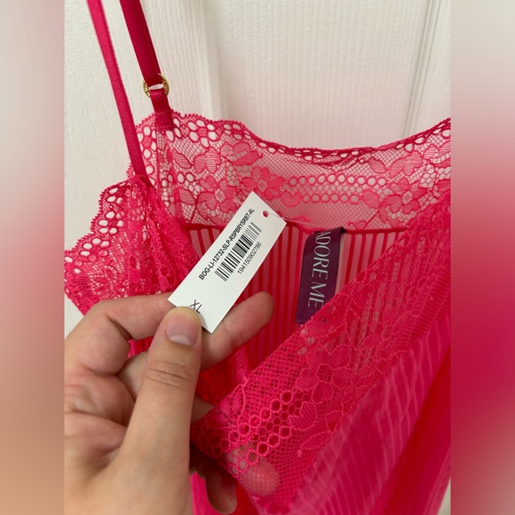 Sheer Striped Pink Adore Me Lingerie/Dress - Picture 6 of 6